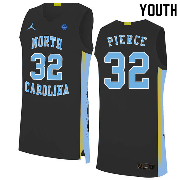 2020 Youth #32 Justin Pierce North Carolina Tar Heels College Basketball Jerseys Sale-Black - Click Image to Close